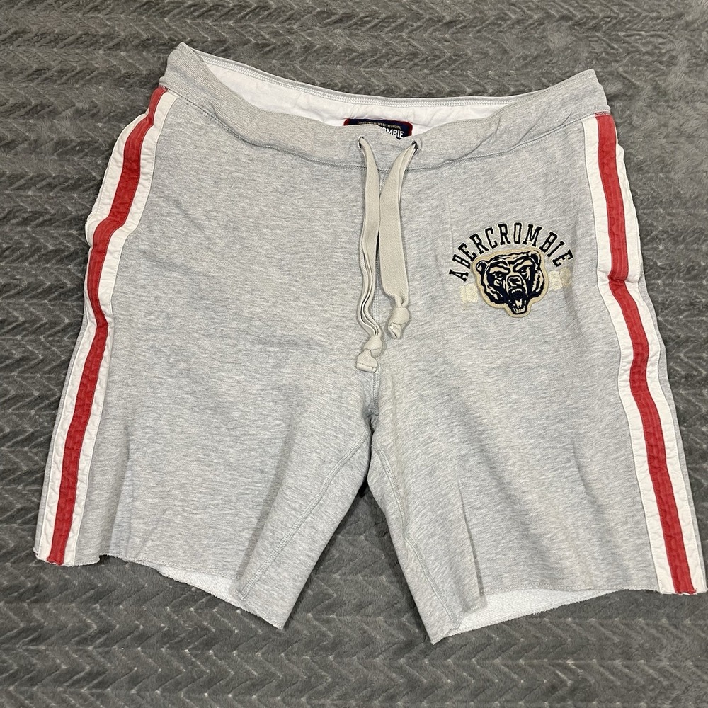 Abercrombie Fitch Lounge Shorts Small 9" 3D Logo Sweats Y2K Stretch Embroidered
